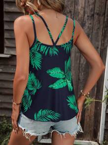 SHEIN VCAY Tropical Print Cami Top - Multicolor - View 2