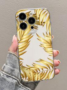 1pc Tropical Leaf Print Transparent Anti-fall Phone Case - Multicolor - View 1