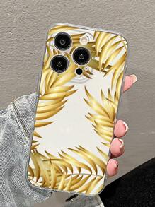 1pc Tropical Leaf Print Transparent Anti-fall Phone Case - Multicolor - View 2