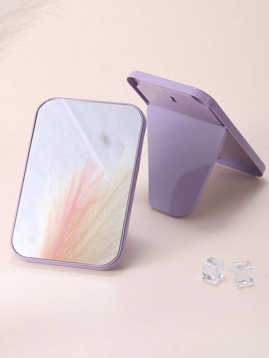 可折疊台鏡1入組矩形化妝鏡浴室鏡子禮品送給女士妻子姐妹青少年女朋友 - 彩色 - 查看 1