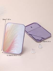 可折疊台鏡1入組矩形化妝鏡浴室鏡子禮品送給女士妻子姐妹青少年女朋友 - 彩色 - 查看 4