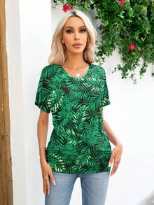 Tropical Print Tee - Multicolor - View 4