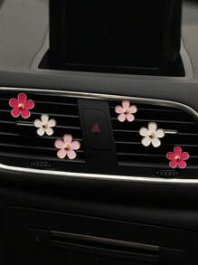 6入組花朵裝飾鋅合金汽車出風口夾 - 彩色 - 查看 4