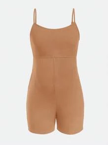 SHEIN Maternidad Mono de tirantes unicolor - Camel - Ver 7