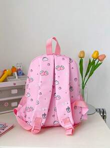 Cartoon Rabbit Graphic Backpack Cute Pink School Bag Bookbag For School Outdoors Freshman Sophomore Junior Senior Underclassmen Upperclassmen Portable,Lightweight - Pink - View 5