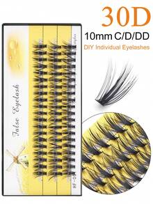 1 hộp Mi giả cá nhân 3 hàng 10mm 30D - màu đen - Xem 5