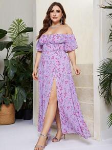 Women Summer Ditsy Floral Elegant Dress, High-End Party/Festival Vacation Outfit