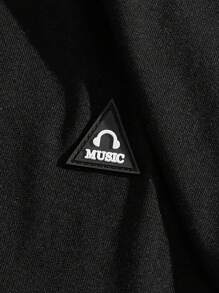 Manfinity RebelGame Men Plus Cotton Letter Graphic Tee - Black - View 4