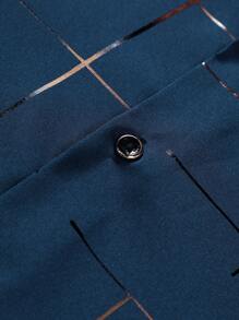 Manfinity Homme Men Plaid Print Button Up Shirt - Navy Blue - View 6