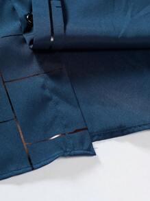 Manfinity Homme Men Plaid Print Button Up Shirt - Navy Blue - View 7