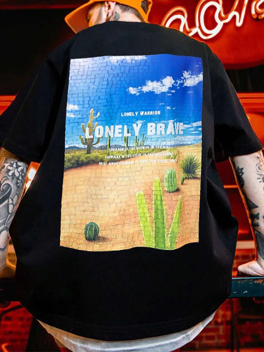 Manfinity Chillmode Men Slogan Graphic Tee - Black - View 1