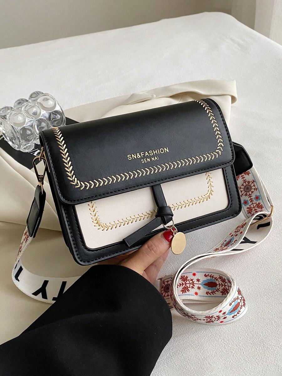 Lightweight And Fashionable Business Casual Women's Handbag, Multi-Functional New Crossbody Bag, Casual Color Block Design, Small Square Bag, Wide Strap, Suitable For Parties, Dates, School, Outdoor Activities, An Ideal Gift For Teenage Girls, College Students, Young Professionals And Office Workers. Perfect For Office, University, Work, Business, Commuting, Outdoor, Travel, And Hiking Occasions.