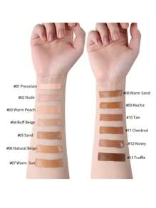 女士防水啞光粉底1入組長效控油遮瑕粉底霜 - Honey - 查看 3