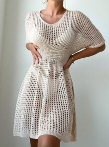 Áo che Nữ cắt màu trơn - Màu be - Xem 3