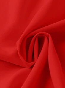 DreamSkyne Plus Size Women's Solid Color Lapel Button Half Sleeve Dress For New Year Clothes - Red - View 4