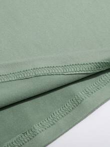 SHEIN LUNE 蝴蝶和印花T恤 - 綠色 - 查看 5