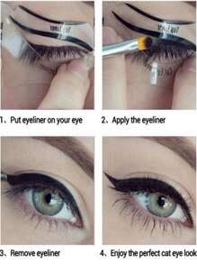 2張貓眼和煙燻眼妝輔助卡用於眼線和眼影