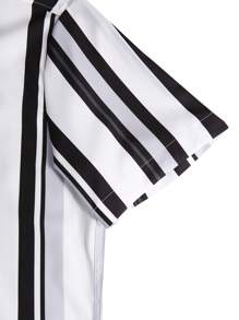 Manfinity Homme Men Striped Print Shirt Without Tee - White - View 4