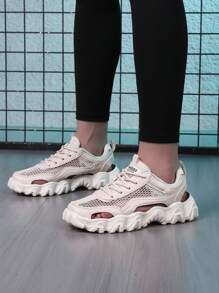 女士字母細節運動運動涼鞋 - 米色 - 查看 3