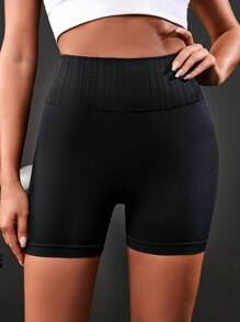 Easithlete Quần short thể thao kiểm soát bụng Scrunch Butt Quần short đen Quần short co giãn Quần short mồ hôi cho nữ, Quần short tập gym, Quần short đi xe đạp - màu đen - Xem 2