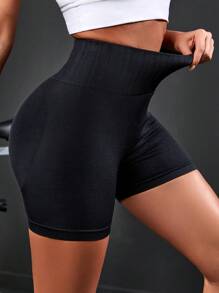 Easithlete Quần short thể thao kiểm soát bụng Scrunch Butt Quần short đen Quần short co giãn Quần short mồ hôi cho nữ, Quần short tập gym, Quần short đi xe đạp - màu đen - Xem 5