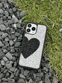 Ốp lưng điện thoại long lanh in hình trái tim - màu đen - Xem 4