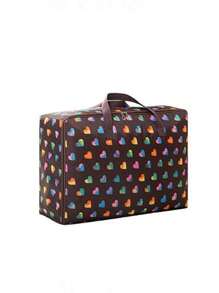 Túi vải hình trái tim Oxford dung lượng cao đựng quần áo Xếp gọn Túi Duffel Túi lưu trữ Túi tổ chức Túi chăn Túi di chuyển Thùng lưu trữ Hộp đựng cho bộ đồ giường, chăn bông, chăn Đồ dùng cần thiết cho ký túc xá đại học, túi đựng đồ - Cà phê nâu - Xem 2