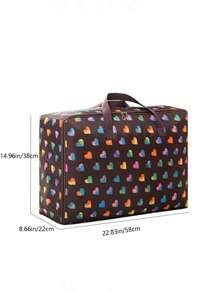 Túi vải hình trái tim Oxford dung lượng cao đựng quần áo Xếp gọn Túi Duffel Túi lưu trữ Túi tổ chức Túi chăn Túi di chuyển Thùng lưu trữ Hộp đựng cho bộ đồ giường, chăn bông, chăn Đồ dùng cần thiết cho ký túc xá đại học, túi đựng đồ - Cà phê nâu - Xem 3