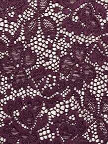 Plus Size Women's Fashion Lace Bow Front Underwire Bra - Red Violet - View 5