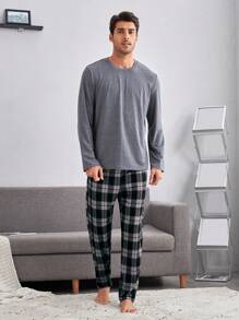 Men Plaid Pyjama Trousers - Multicolor - View 5