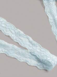 ROMWE Kawaii 美人魚蕾絲拼接吊帶上衣 - 淺藍色 - 查看 3