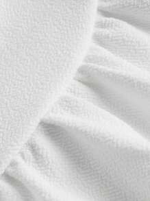 SHEIN EZwear 女士夏日外出穿搭白色寬鬆腰帶加大碼裙 - 白色 - 查看 3