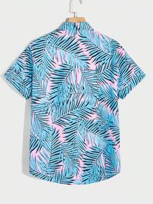 Manfinity Chillmode Áo sơ mi Nam Nút phía trước Nhiệt đới Boho - Nhiều màu - Xem 2