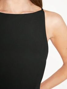 BizChic Chất rắn Váy ba lỗ Trang phục làm việc - màu đen - Xem 5