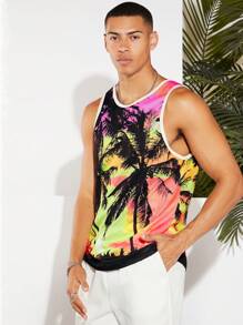 Manfinity RebelGame Áo thun & Áo lót Nam Tương phản ràng buộc Nhiệt đới Giải trí - Nhiều màu - Xem 1