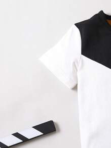 SHEIN Bộ thời trang bé trai Sọc bên Khối Màu Giải trí - Nhiều màu - Xem 3