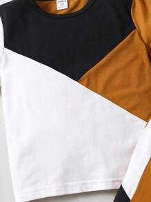 SHEIN Bộ thời trang bé trai Sọc bên Khối Màu Giải trí - Nhiều màu - Xem 4