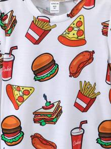 SHEIN 夏季小男孩白色卡通休閒可愛常規袖圓領T恤 - 白色 - 查看 5