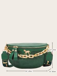 Túi thắt lưng trung bình Cá sấu nổi với ví tiền xu, Chuỗi thời trang trang trí Fanny Pack Dây kéo Dây đeo có thể điều chỉnh Túi đeo thắt lưng cho du lịch & thể thao, Túi đeo ngực bằng da nhân tạo sành điệu, Túi đeo vai Túi tote cổ điển cổ điển có khóa kéo cho phụ nữ - màu xanh lá - Xem 7