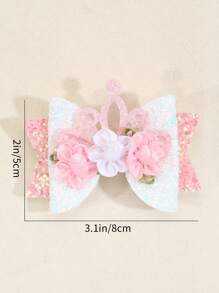 1 Kẹp Tóc Trang Trí Nơ & Vương Miện Cho Bé Gái Để Trang Trí Tóc - Nhiều màu - Xem 4