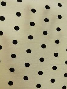 SHEIN VCAY Đầm Trọn gói Dải chun Chấm bi Giải trí - Màu be - Xem 7