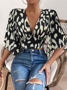 SHEIN Privé Áo sơ mi nữ Buộc lại Tất cả trên in Giải trí - Nhiều màu - Xem 1