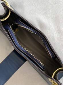 字母圖案法棍包金屬氣眼裝飾 - 黑色 - 查看 6