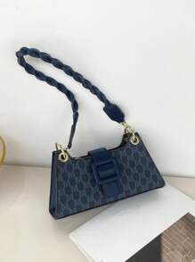 字母圖案法棍包金屬氣眼裝飾 - 黑色 - 查看 8