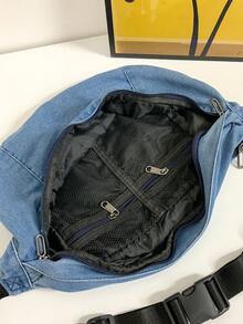 極簡腰包大碼牛仔學院可調整肩帶 - 淺藍色 - 查看 7