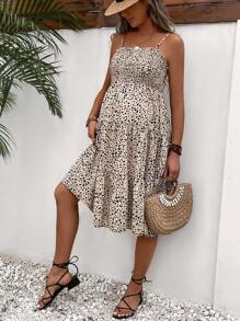 SHEIN Maternity Allover Print Cami Dress - Multicolor - View 1