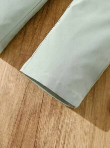 SHEIN Toddler Girls Double Button Vest Blazer & Trousers - Mint Green - View 3