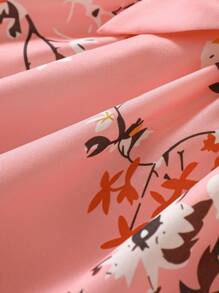 SHEIN Vestido de princesa con estampado floral, mangas cortas y cinturón, apropiado para fiestas y vacaciones de verano, para niñas jóvenes - Rosa - Ver 6