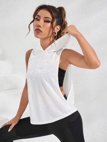 Streetz SHEIN Sport Felpe sportive con grafica slogan con cappuccio