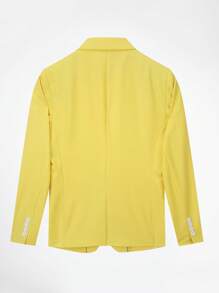 CLOUDSTYLE Bộ đồ nam Nút phía trước màu trơn Công việc - Màu vàng - Xem 6